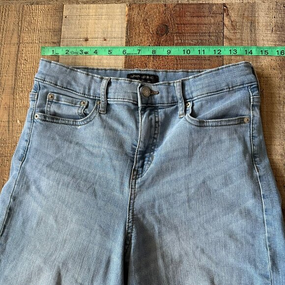 Banana Republic Women's 6 High Waisted Wide Leg Cropped Trousers in Medium Blue - Picture 2 of 7